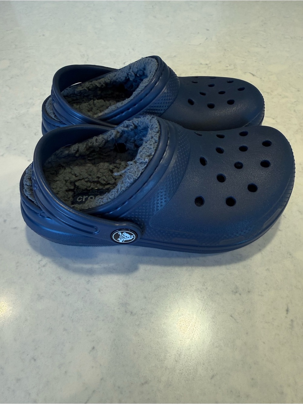 Crocs Navy Blue Fleece-Lined Clog Toddler Size 10c
